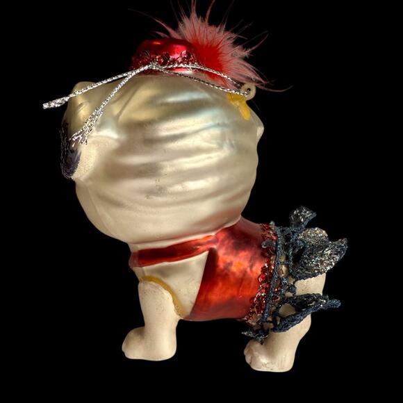 VTG Robert Stanley Anthropomorphic Blown Glass Pug Dog Christmas Ornament No Box - Picture 11 of 16